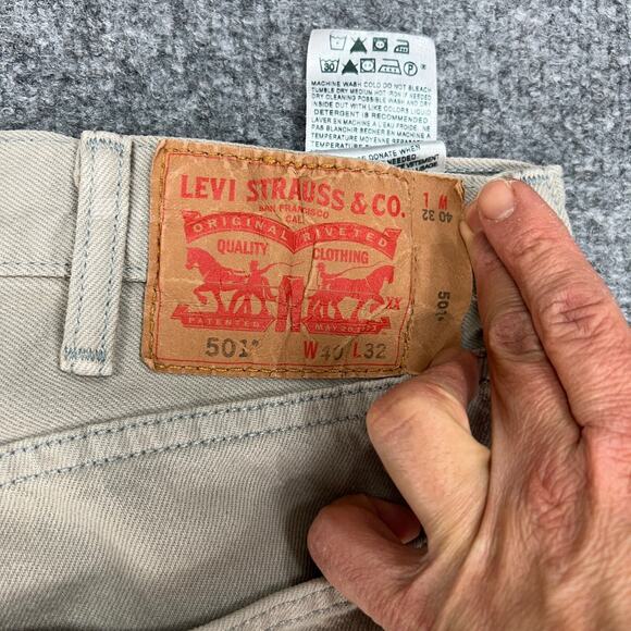 Levis 501XX Jean Mens 40 Sand Denim Mid Rise Button Fly Classic Straight 2012 - Picture 12 of 16